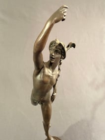 Bronze statue of winged Mercury after Giambologna