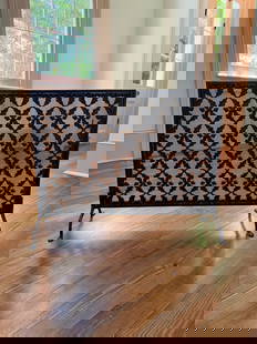 Acorn & Leaf Cast Iron Fireplace Screen: Cast Iron Fireplace Screen featuring acorn & Leaf cross pattern with mesh embers mesh backing“Large or small coast to coast, we ship it all”