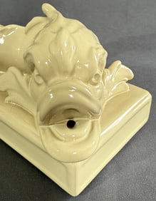 Wedgwood Drabware Dolphin Form Candlesticks