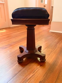 Meeks Mahogany Piano Bench c. 1840