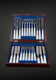 Sterling Silver & Mother Of Pearl cutlery set