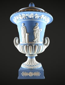 Wedgwood Light Blue & White Jasper Urn