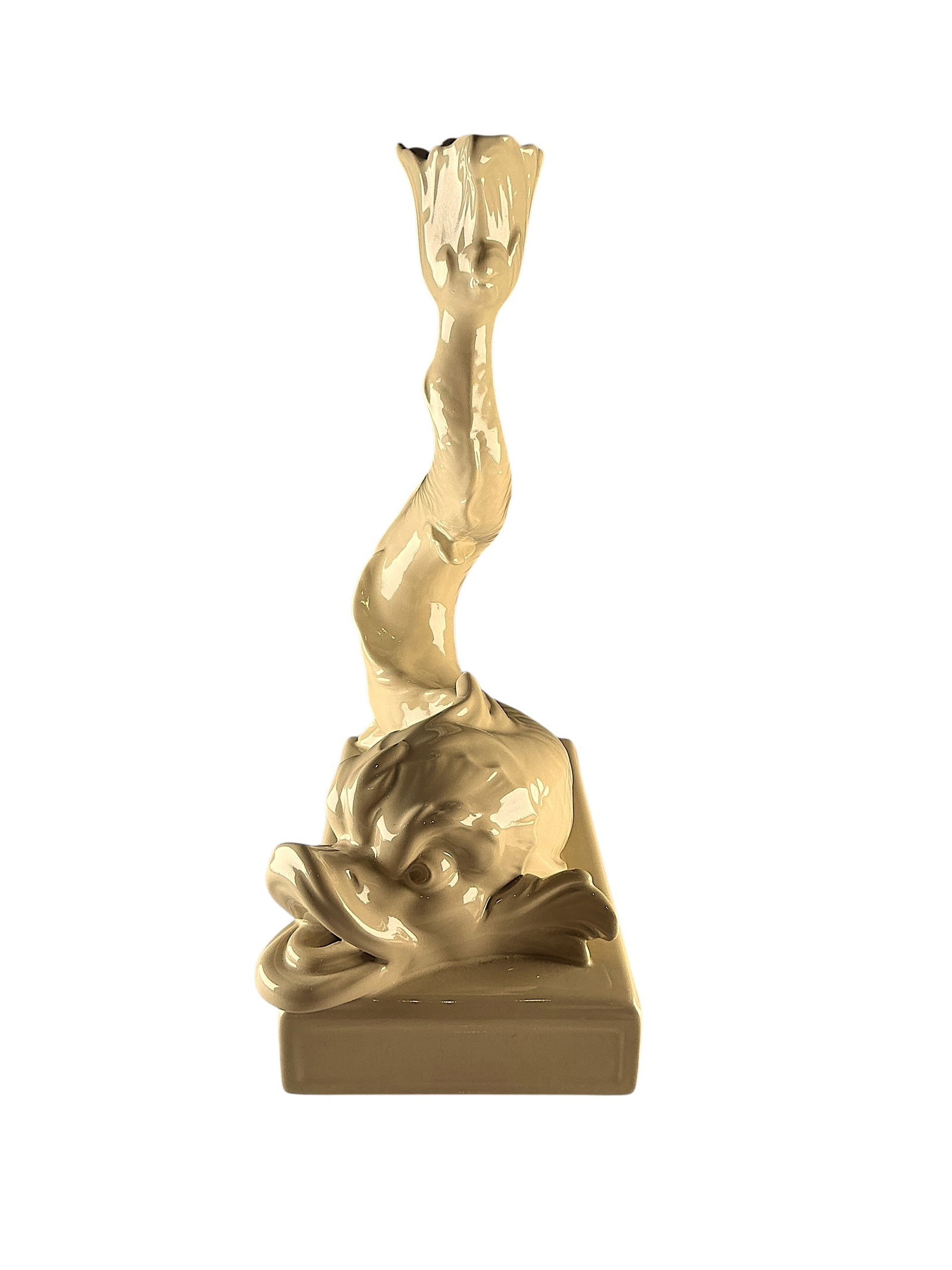 Wedgwood Drabware Candlestick: Wedgwood Drabware Candlestick, Dolphin 10T x 6.5W