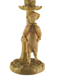 Royal Worcester porcelain figural candlestick
