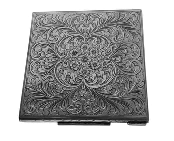 Sterling Silver Floral & Filigree Engraved Box