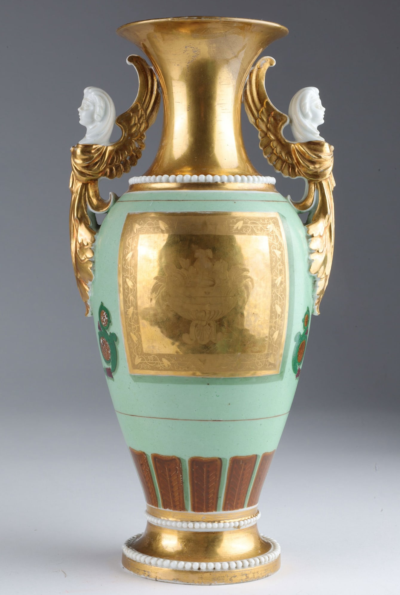 French Porcelain gilt vase  c1800 (1 of 4)