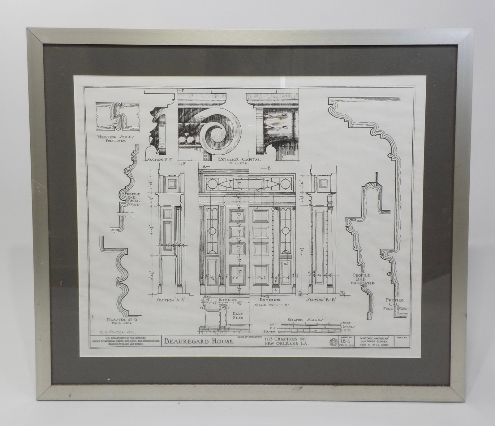 Southern Architectural Print Framed (1 of 1)