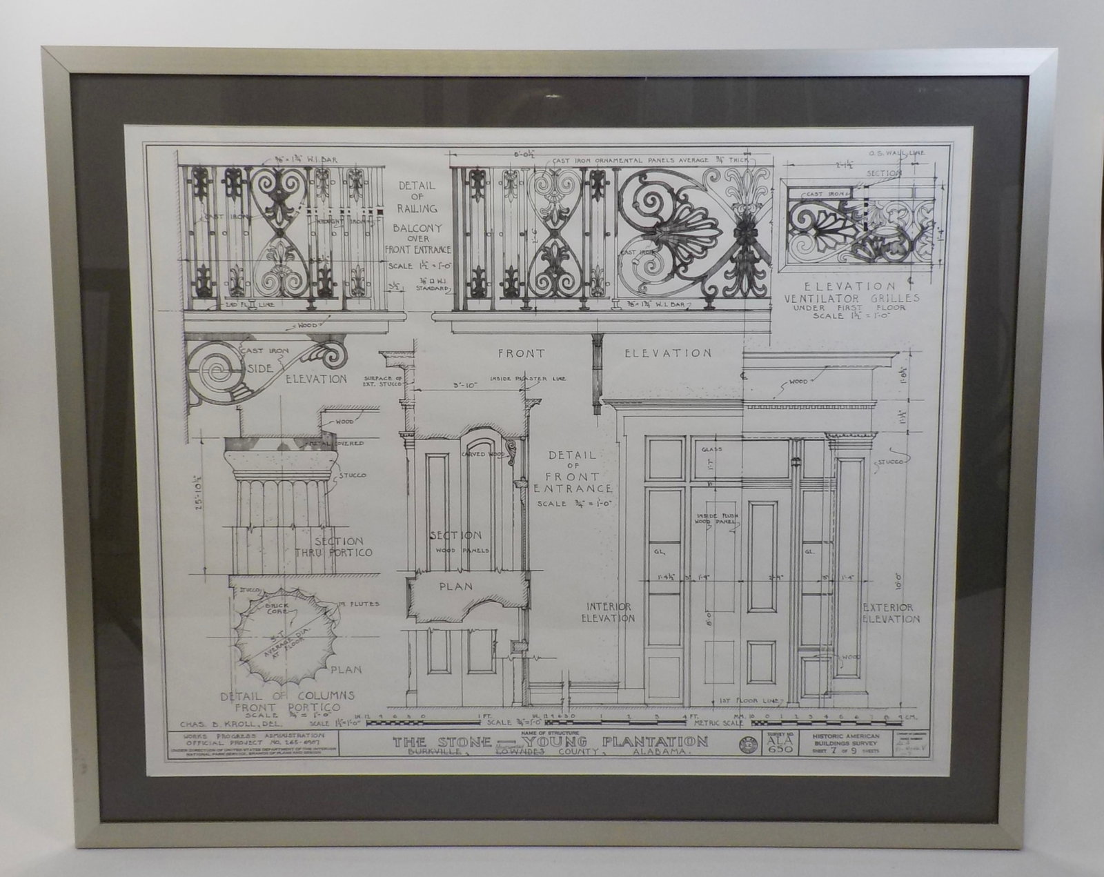 Southern Architectural Print Framed: Southern Architectural Print Framed