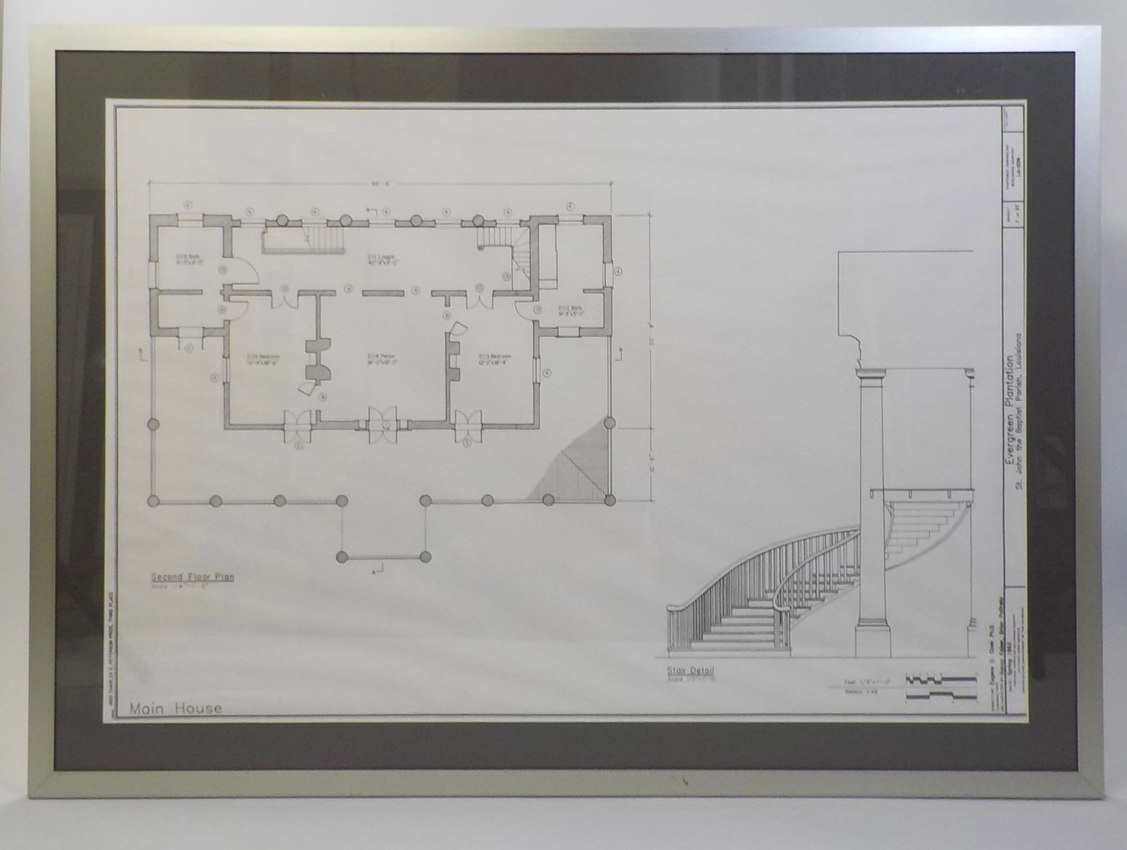 Southern Architectural Print Framed Large: Southern Architectural Print Framed Large