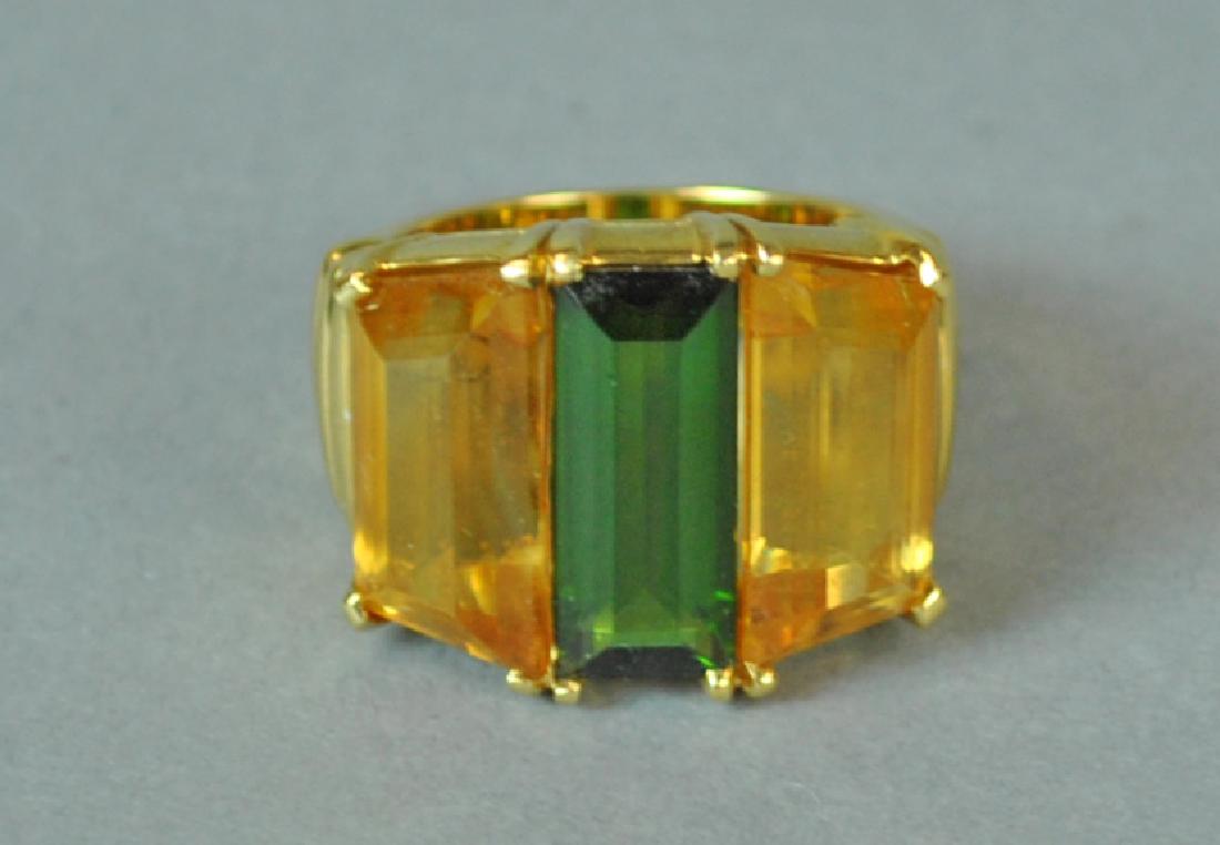 18K TOURMALINE & CITRINE RING (1 of 4)