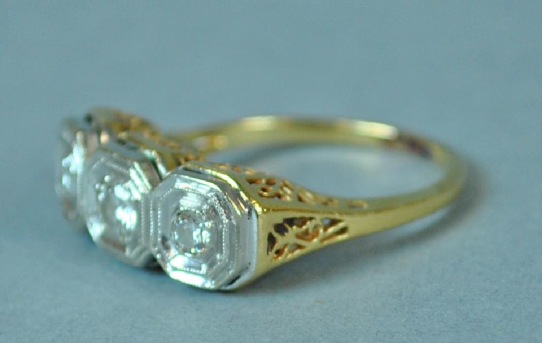 ART DECO TRIPLE DIAMOND RING, 0.36CT (1 of 3)
