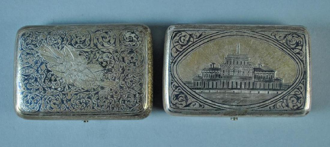 (2) RUSSIAN NIELLO SILVER CASES (1 of 5)
