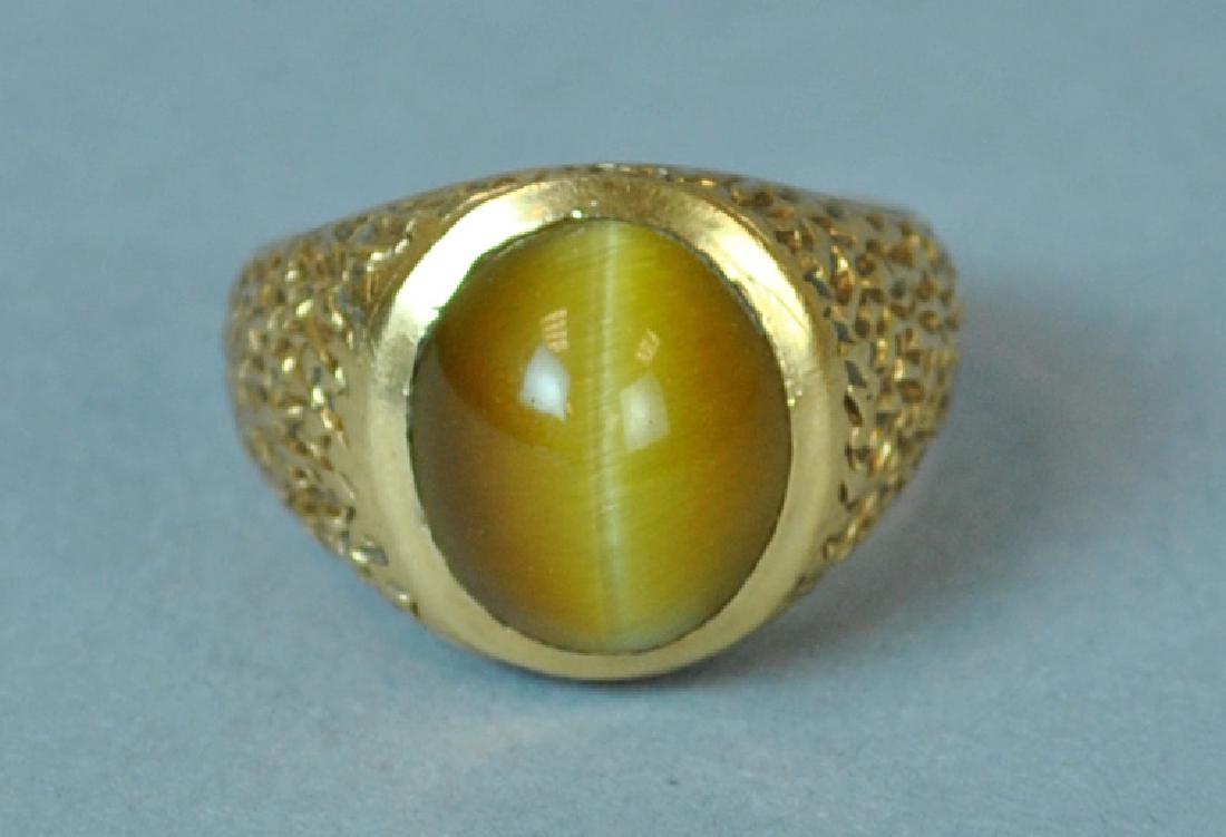 GENTS GOLD TIGER EYE RING (1 of 3)