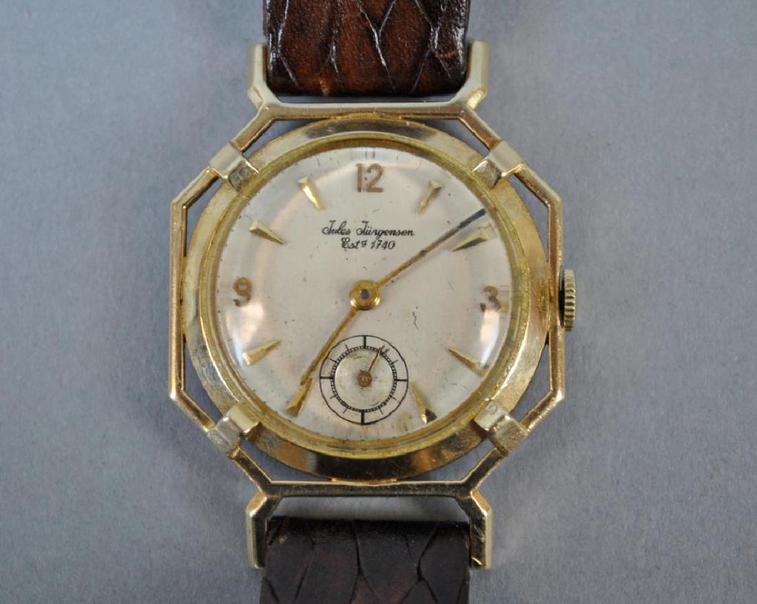JULES JURGENSEN OCTAGONAL GOLD CASE WATCH (1 of 3)