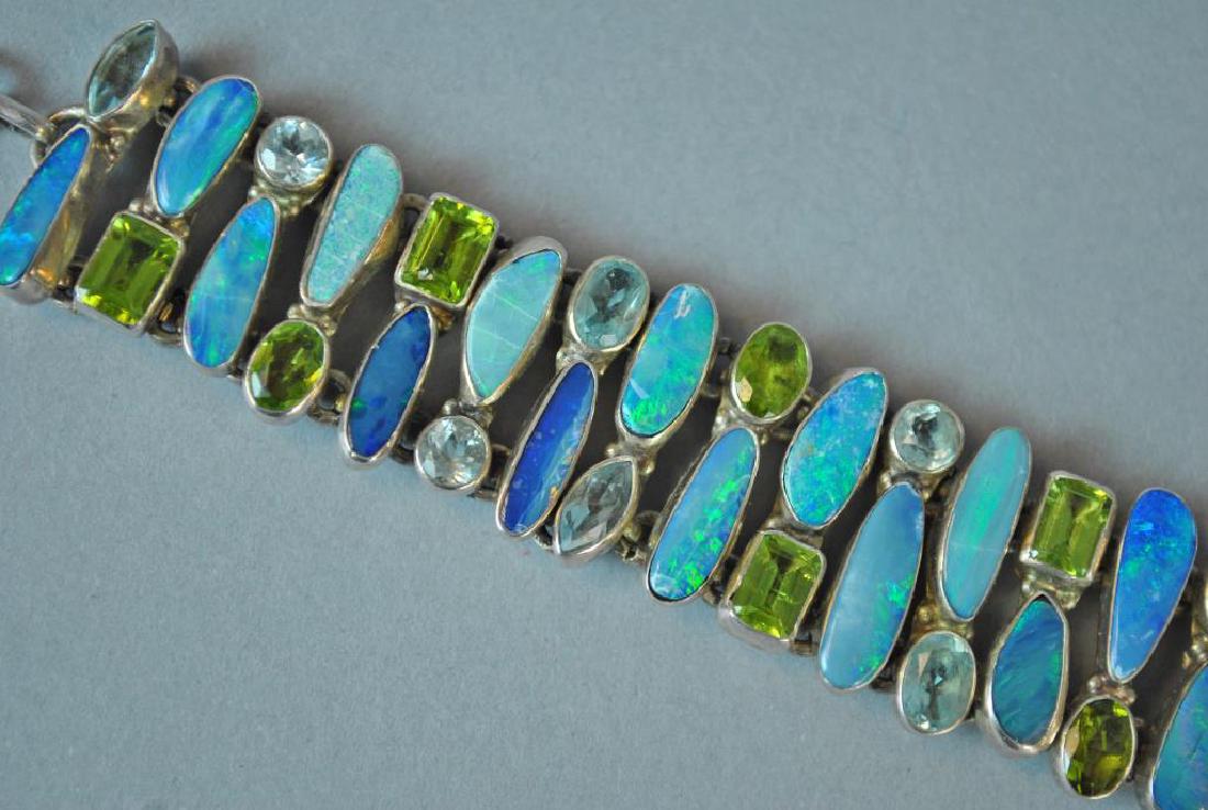 CONTEMPORARY ARTISAN SILVER & GEMSTONE BRACELET (1 of 2)