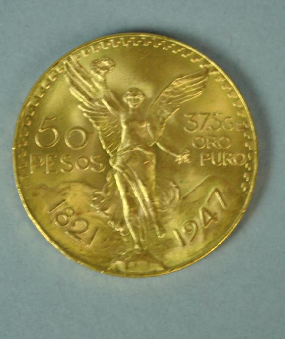 MEXICAN 50 PESO GOLD COIN (1 of 2)