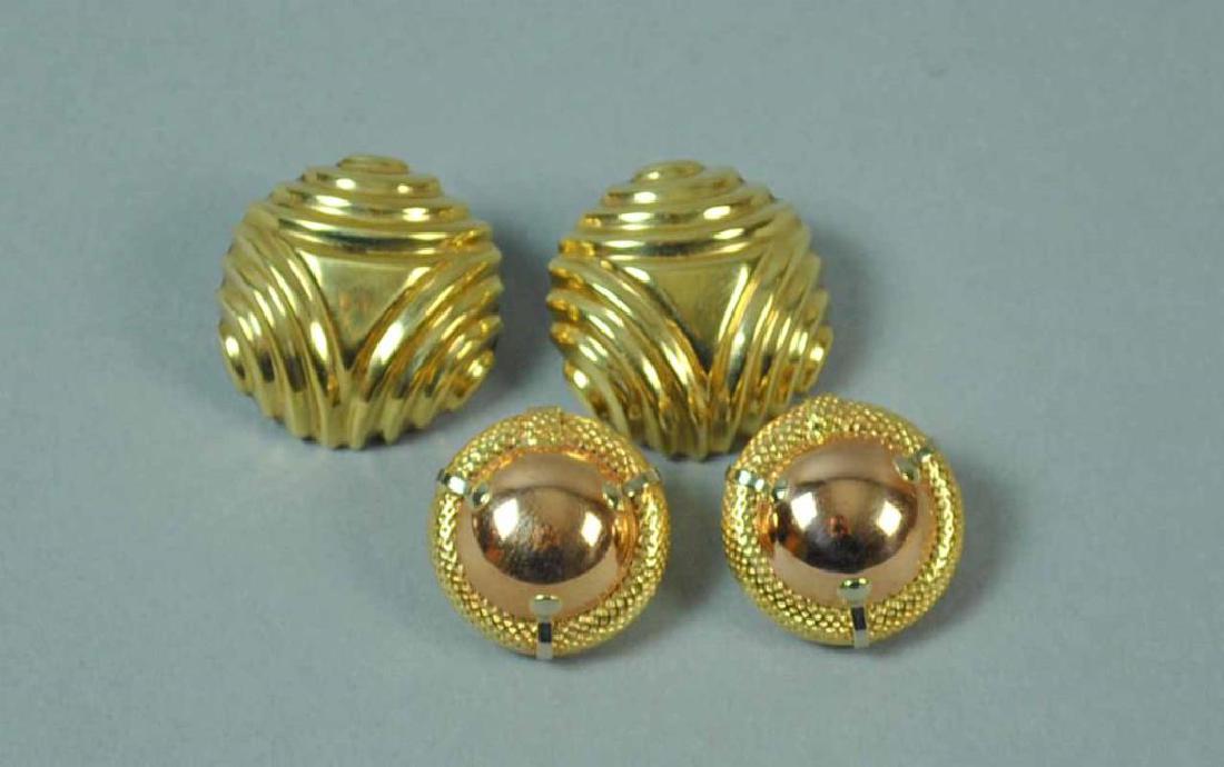 (2) PAIRS OF GOLD EARCLIPS (1 of 5)
