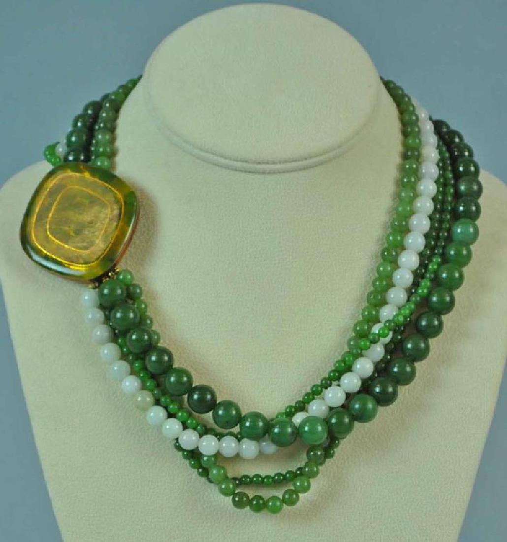 MULTI STRAND JADE BEADED NECKLACE (1 of 5)