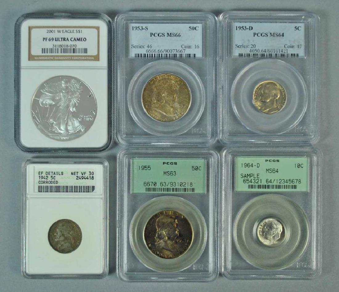 (6) GRADED AND SLABBED US COINS (1 of 4)