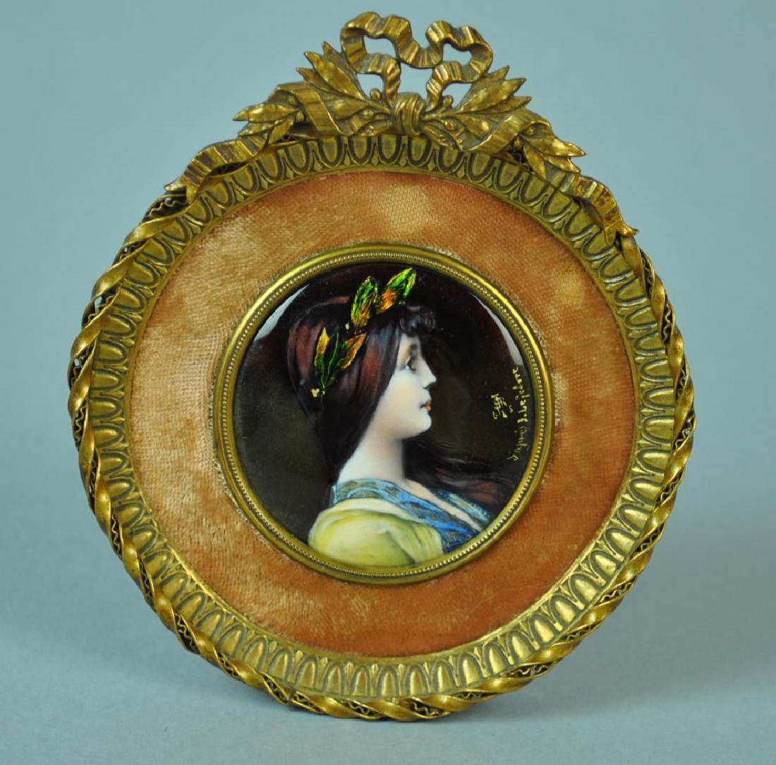 FRENCH ENAMEL ON COPPER PORTRAIT MINIATURE (1 of 3)