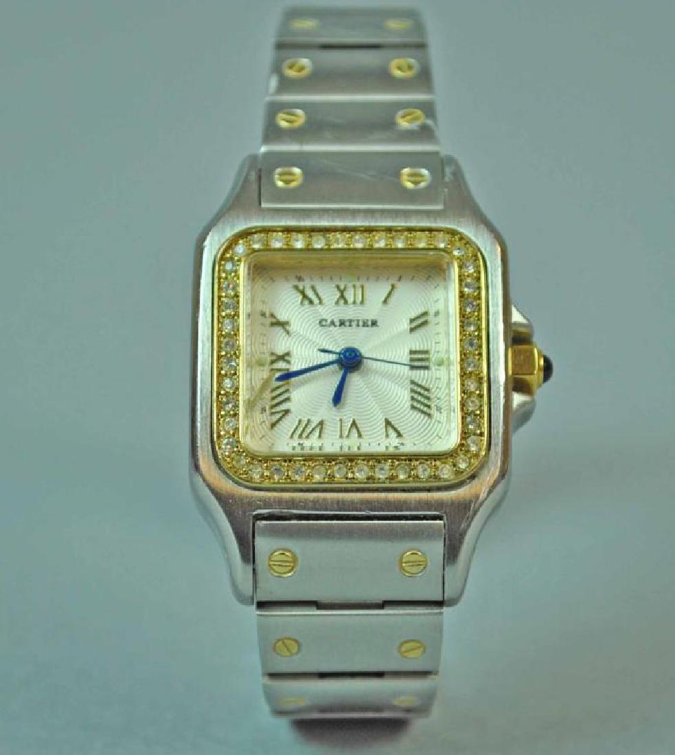 CARTIER SANTOS STAINLESS STEEL QUARTZ WATCH (1 of 3)