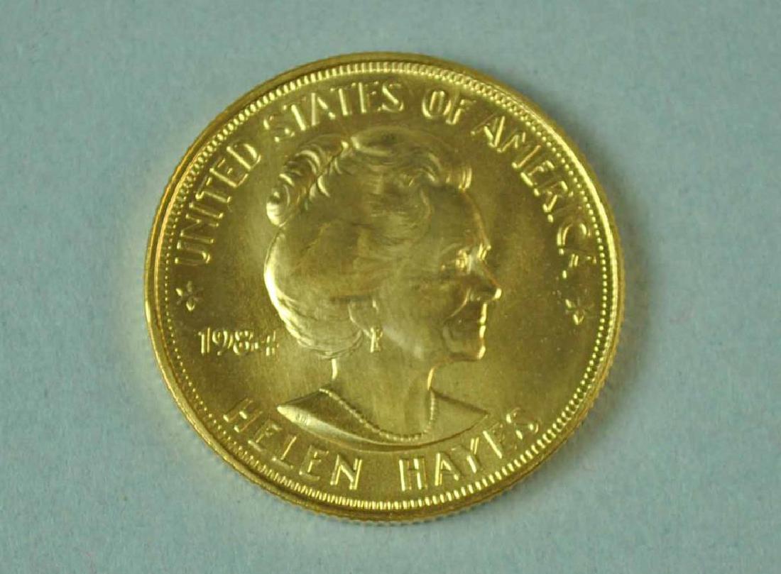 1984 AMERICAN ARTS HELEN HAYES GOLD MEDALLION: US Mint issued, 1ozt.