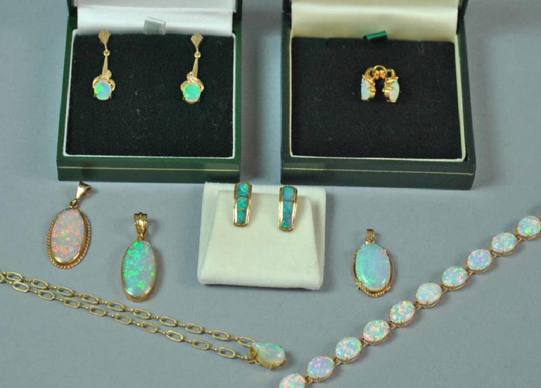 (7) GOLD & OPAL JEWELRIES AND A GOLD FAUX BRACELET (1 of 2)