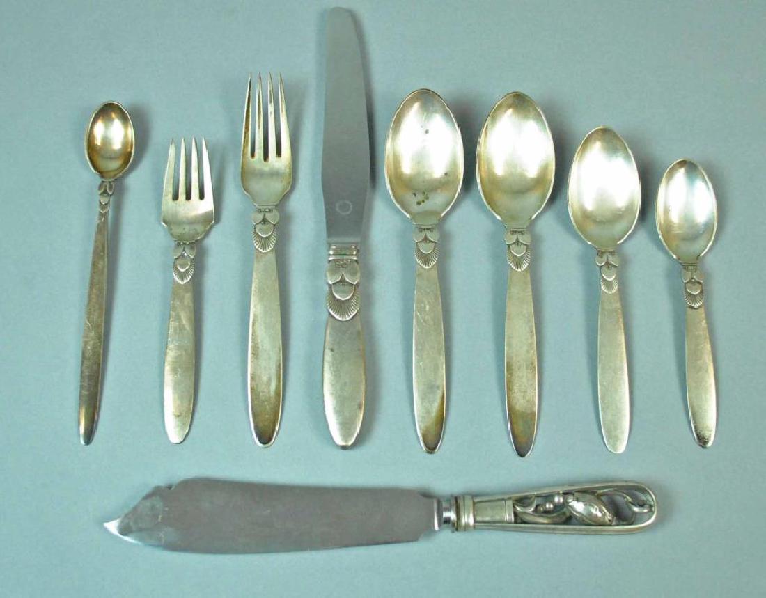 (9) PIECE GEORG JENSEN STERLING FLATWARE GROUP (1 of 5)