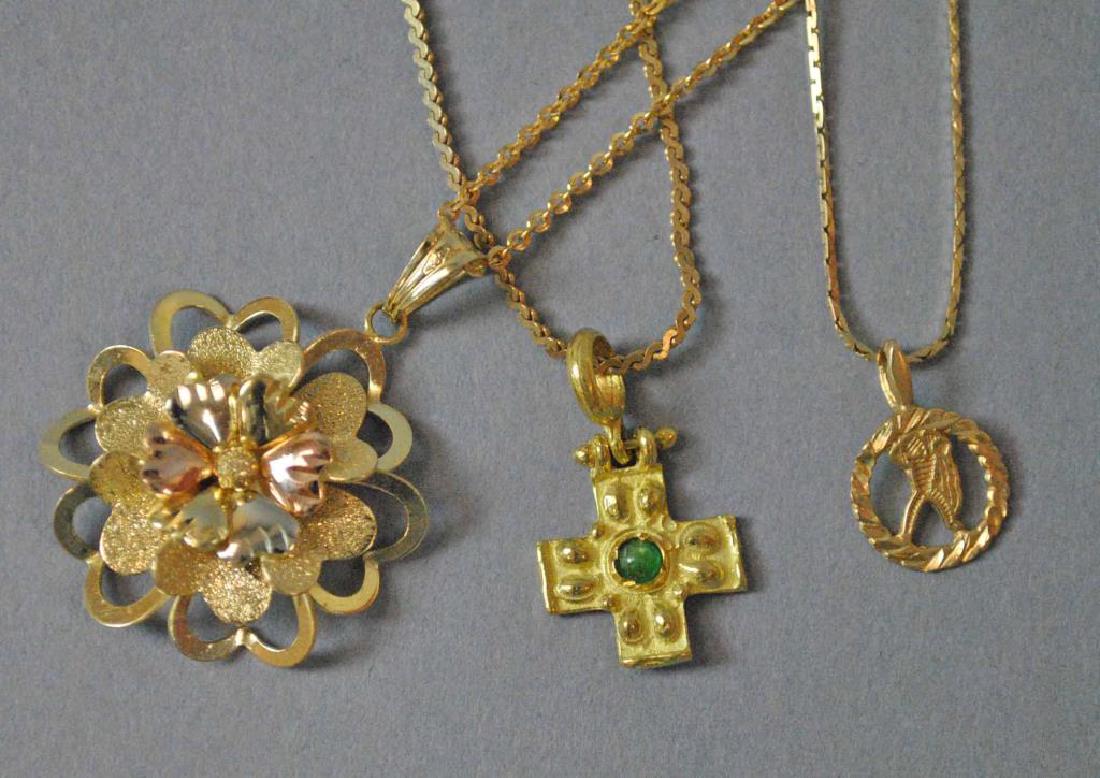 (3) GOLD NECKCHAINS & PENDANTS (1 of 1)
