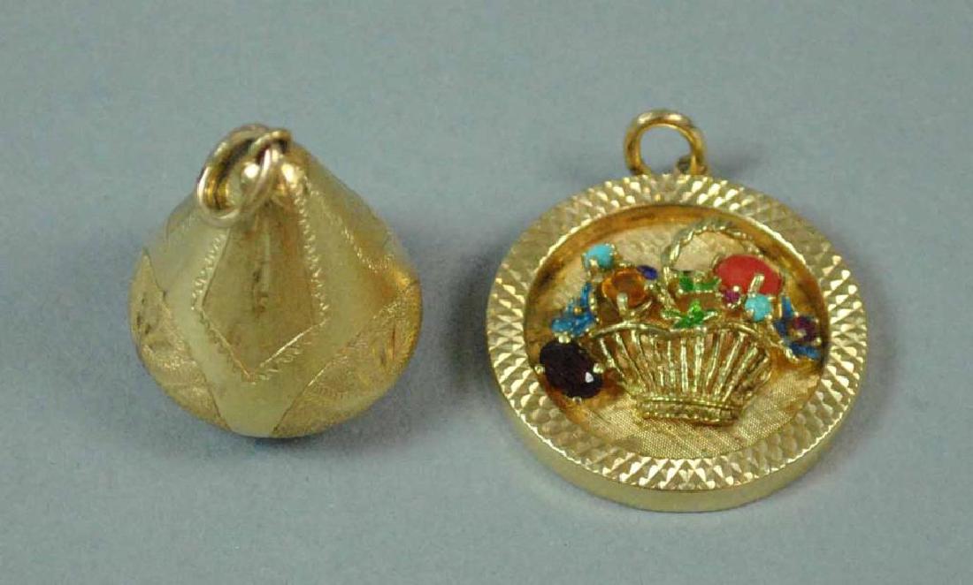 LARGE GOLD CHARM PENDANT AND FOB PENDANT (1 of 1)