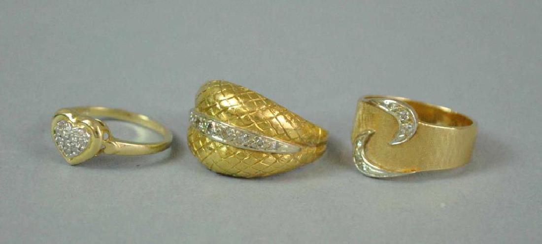 (3) GOLD & DIAMOND RINGS (1 of 3)