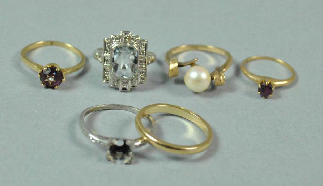 (5) 14K RINGS AND A PLATINUM SETTING (1 of 1)