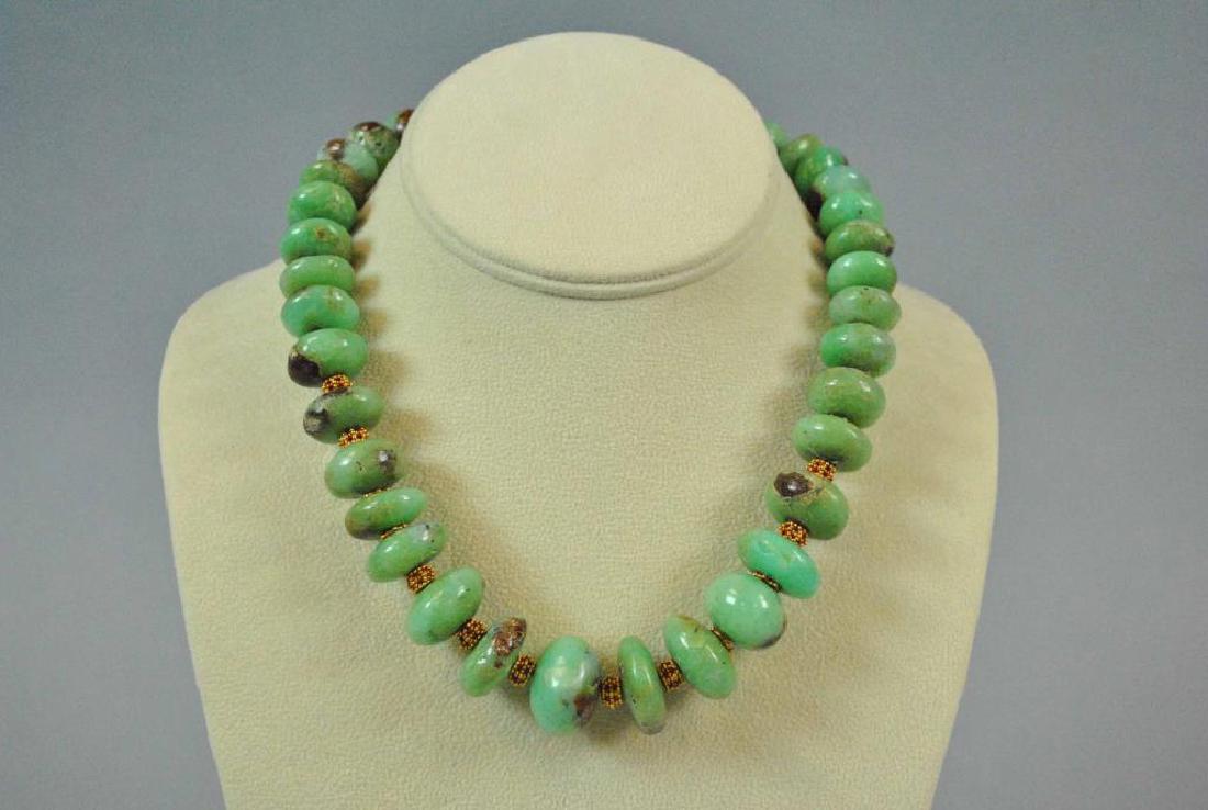 18K CHRYSOCOLLA BEADED NECKLACE BY KHAZANA (1 of 3)