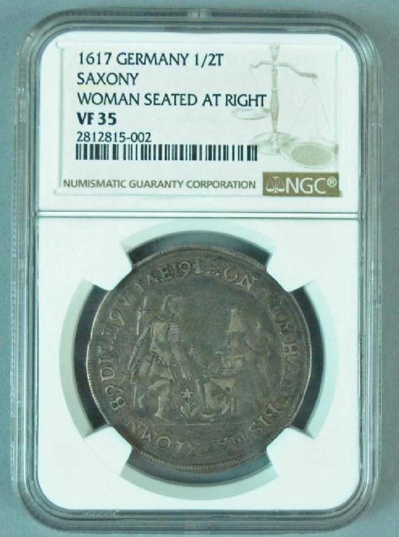 GERMAN 1617 SILVER 1/2 THAYER COIN (1 of 3)