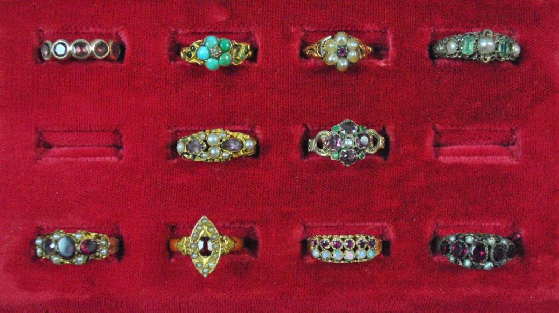 (10) ENGLISH VICTORIAN 9K RINGS (1 of 5)