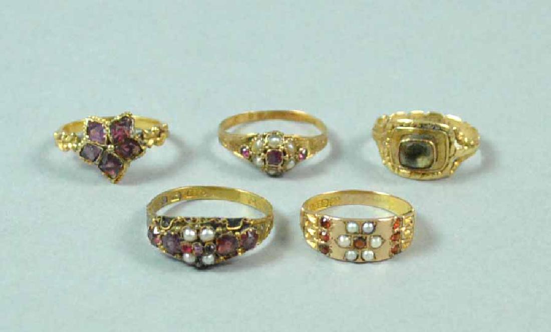 (5) GOLD ENGLISH VICTORIAN RINGS (1 of 2)
