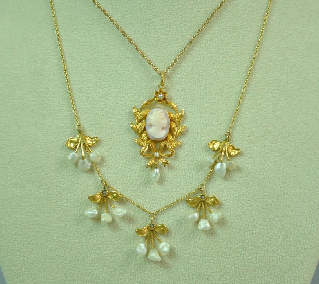 (2) 14K PENDANT NECKLACES (1 of 3)