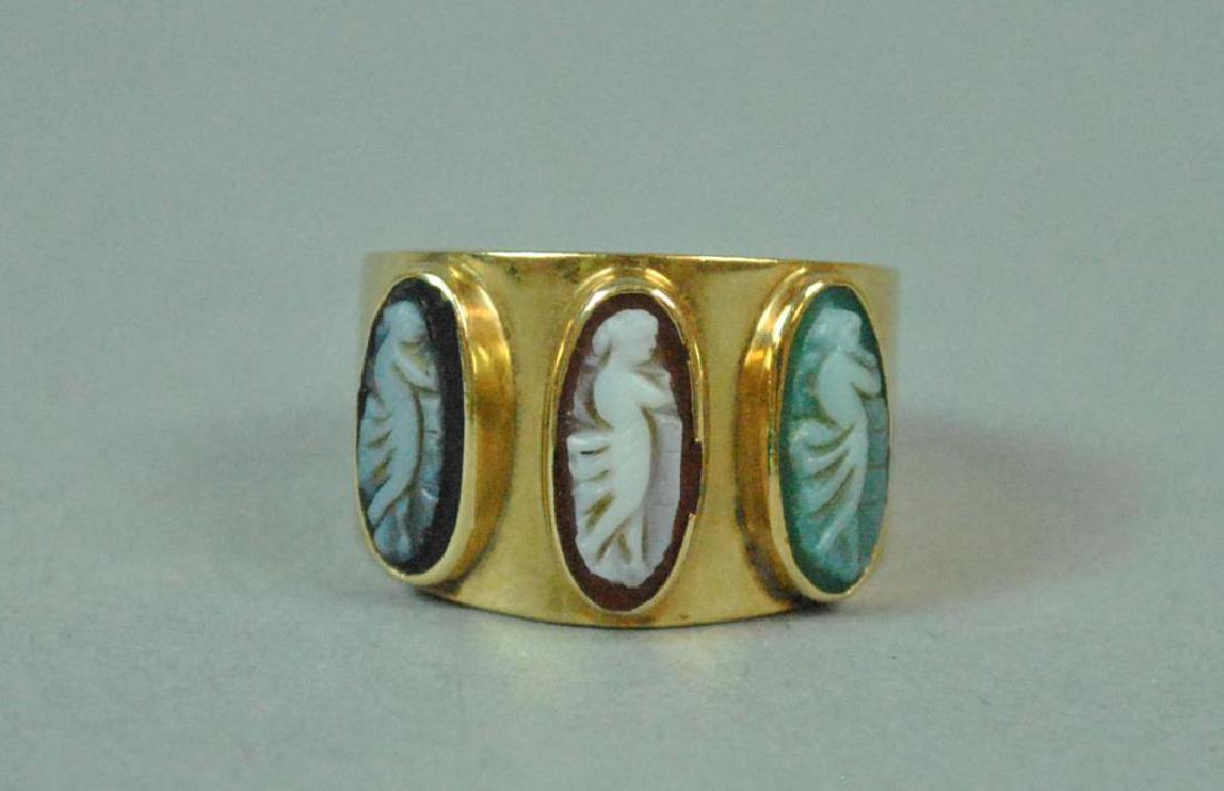 14K WIDE BAND CAMEO RING (1 of 3)