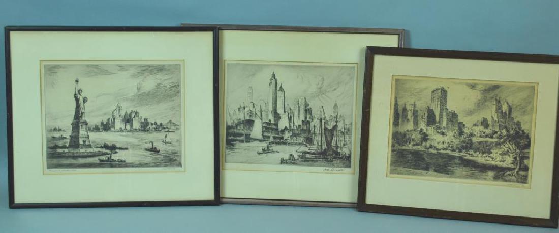 (3) NAT LOWELL ETCHINGS - NEW YORK VIEWS (1 of 7)