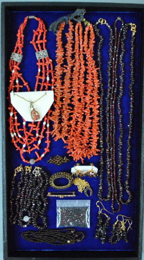 (20+) GARNET & CORAL JEWELRY & BEADS (1 of 4)