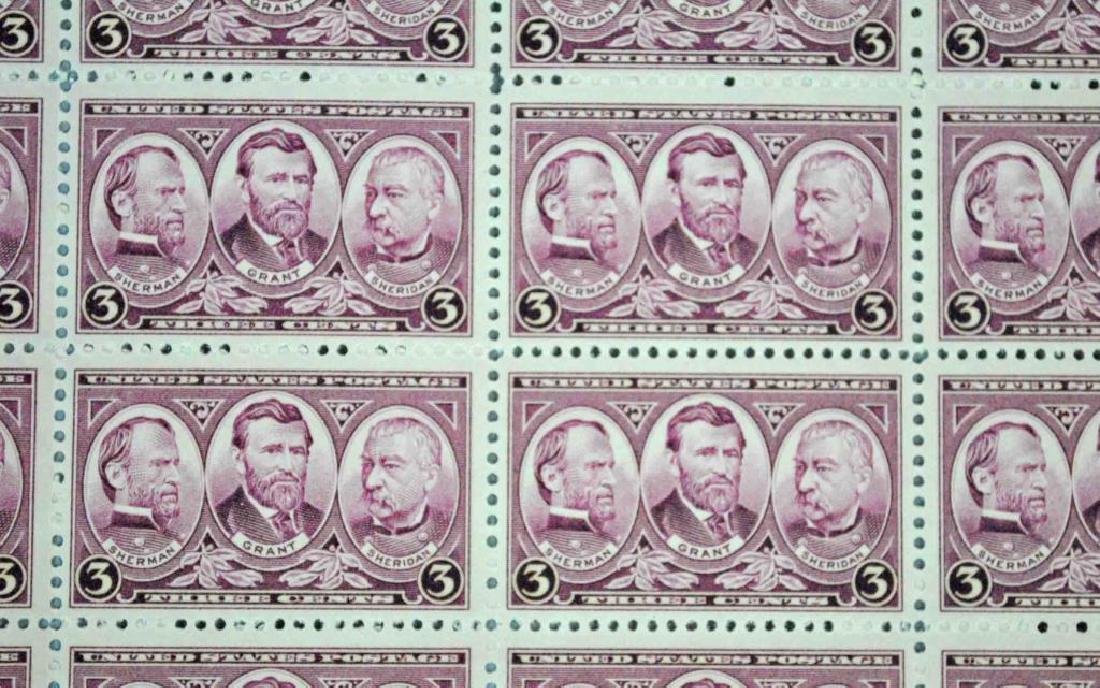 215+ GROUP US MINT SHEET POSTAGE: mid century through later grouping of full sheets with denominations ranging from .01 cent through .24 cents, many commemoratives and holiday, face value $750+, also contains a small quantity of parti