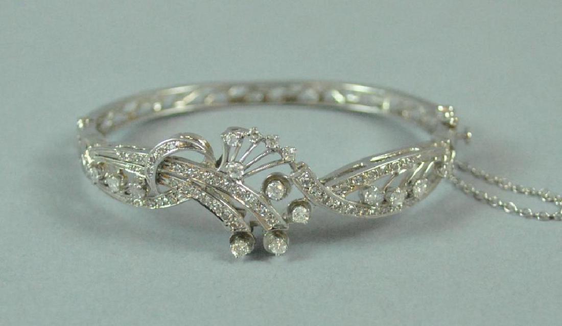 14K DIAMOND HINGED BANGLE BRACELET (1 of 5)