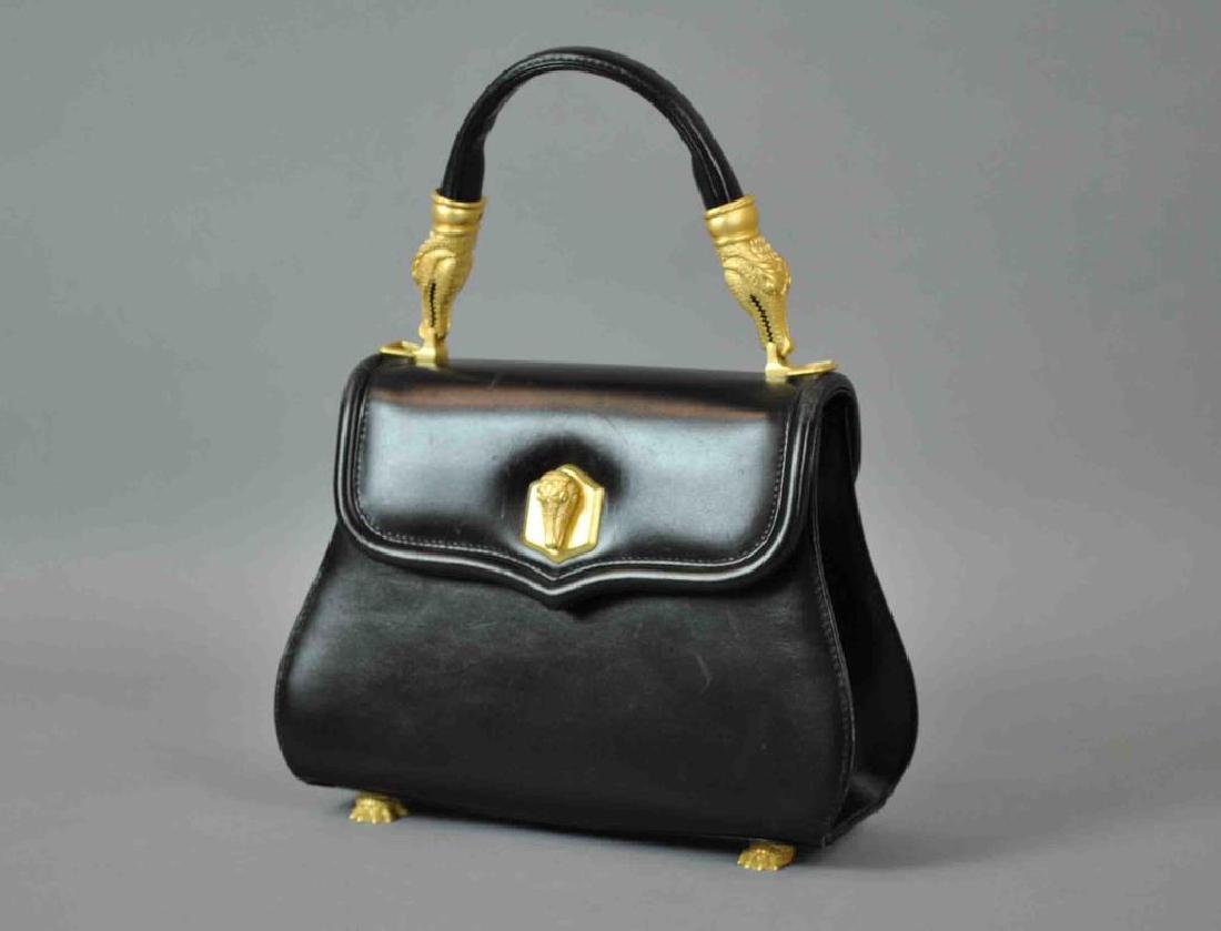 BARRY KIESELSTEIN-CORD BLACK LEATHER HANDBAG (1 of 6)