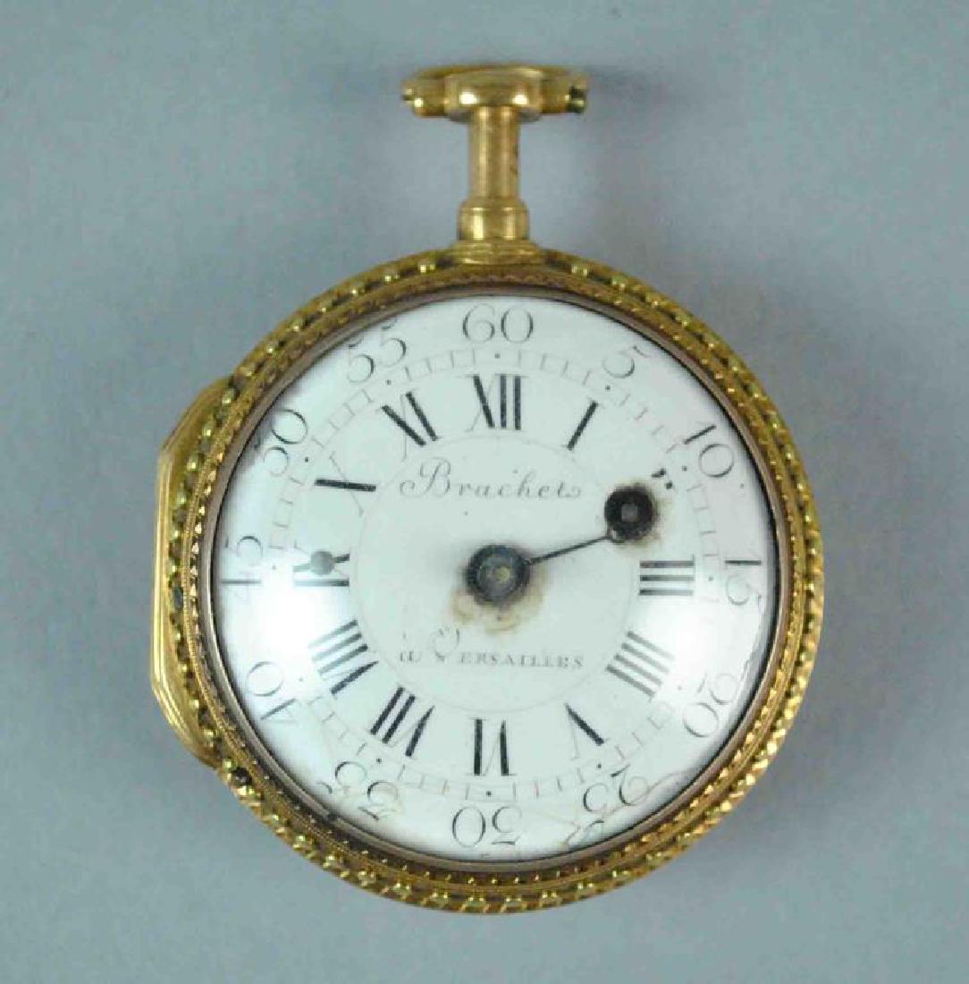 18K ANTIQUE KEY WIND OPEN FACE POCKET WATCH (1 of 7)