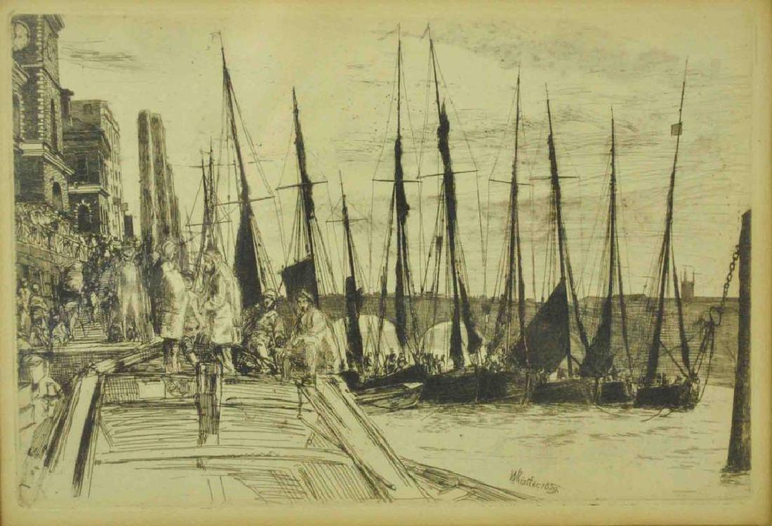 JAMES WHISTLER ETCHING - BILLINGSGATE (1 of 6)