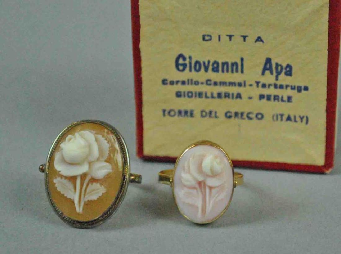 ITALIAN 14K PINK CORAL CAMEO RING (1 of 3)