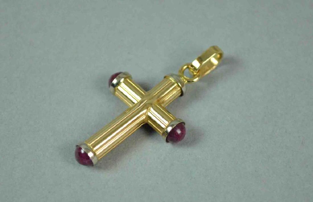 GOLD & RUBY CROSS PENDANT (1 of 1)