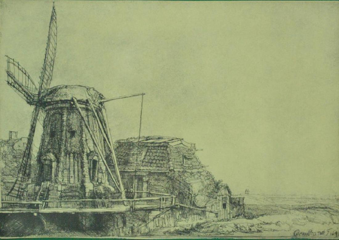AFTER REMBRANDT VAN RIJN ETCHING - THE WINDMILL (1 of 4)