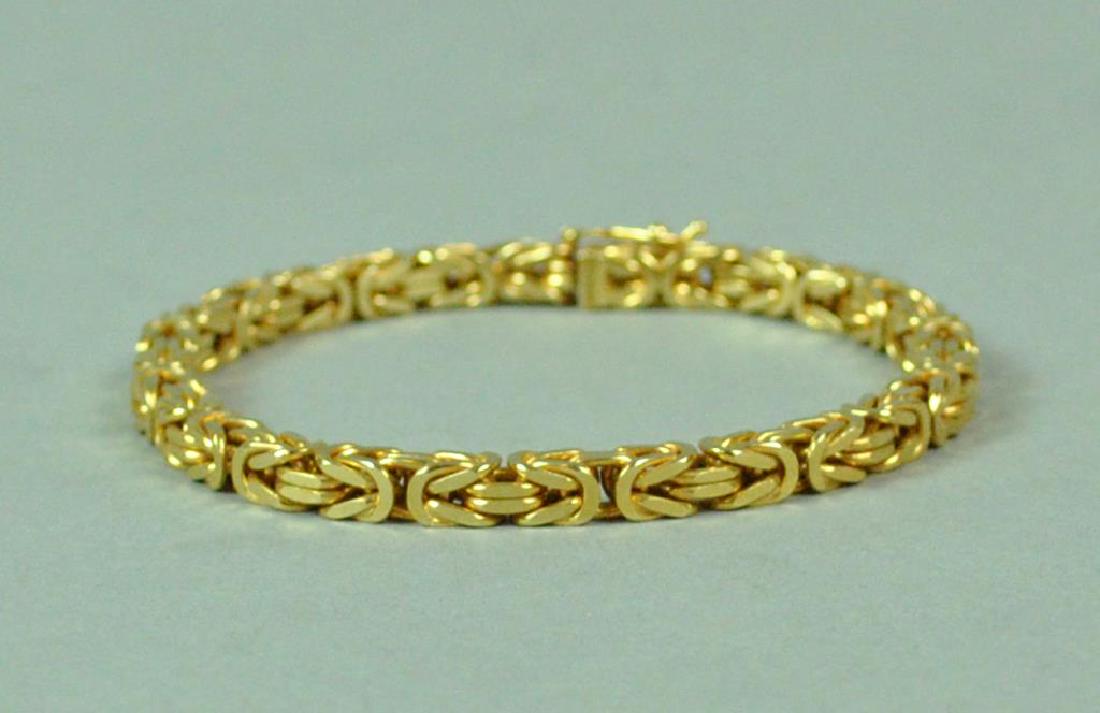 14K BYZANTINE LINK BRACELET, 37.3GMS. (1 of 3)