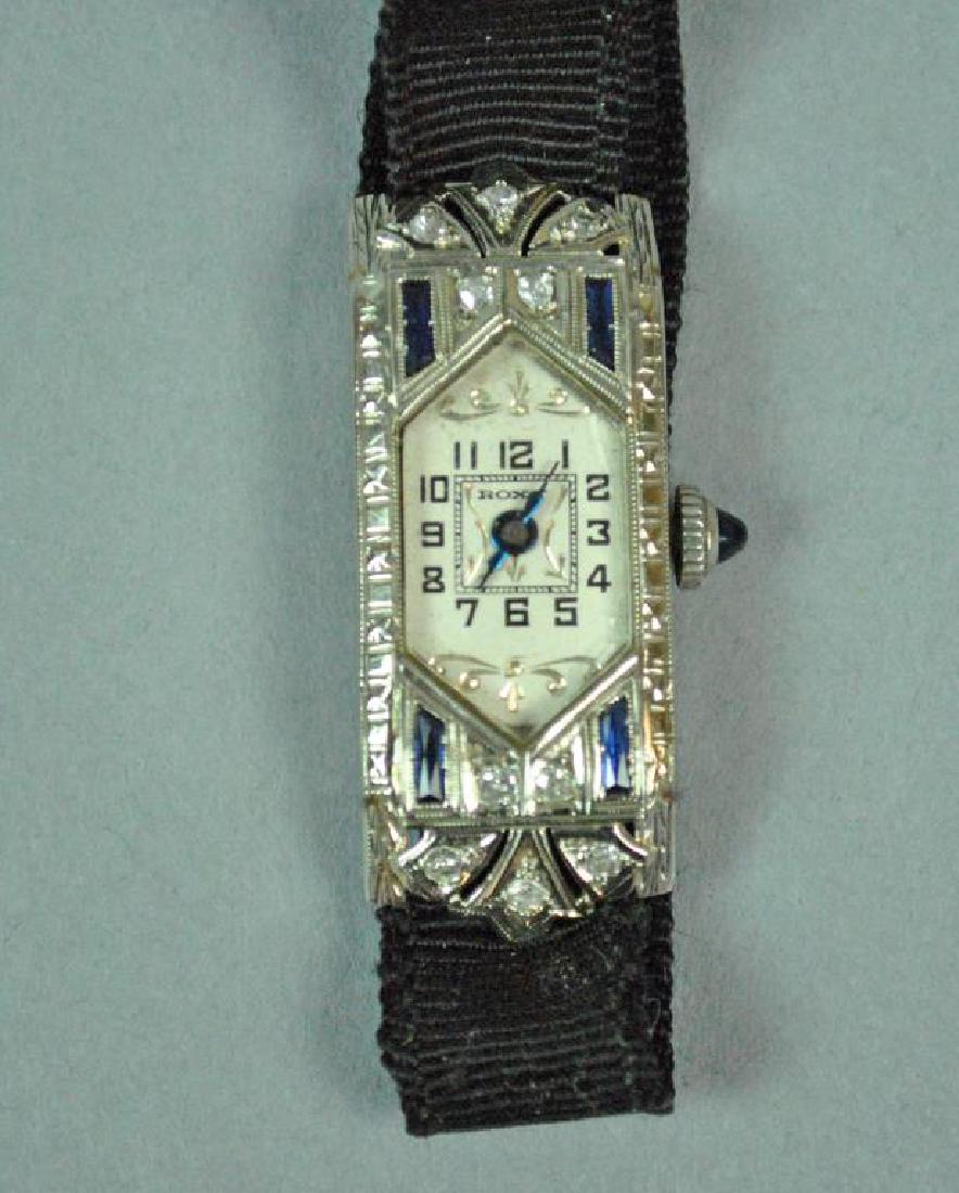 ART DECO 14K DIAMOND & SAPPHIRE LADIES WATCH (1 of 2)